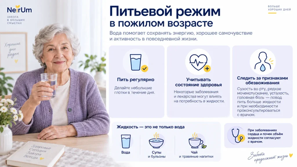 Питьевой режим в пожилом возрасте особенно важен