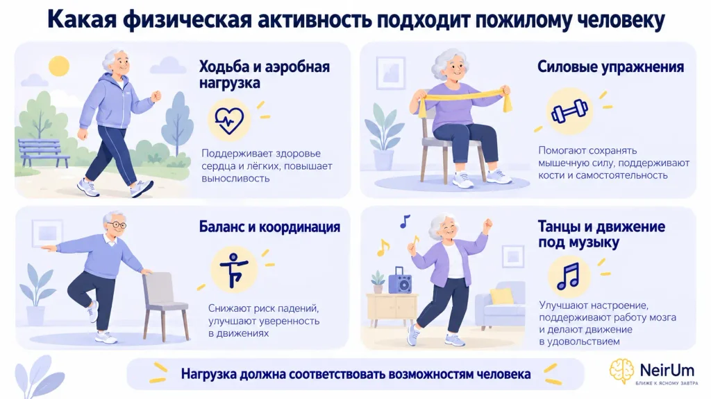 физическая активность для пожилых людей