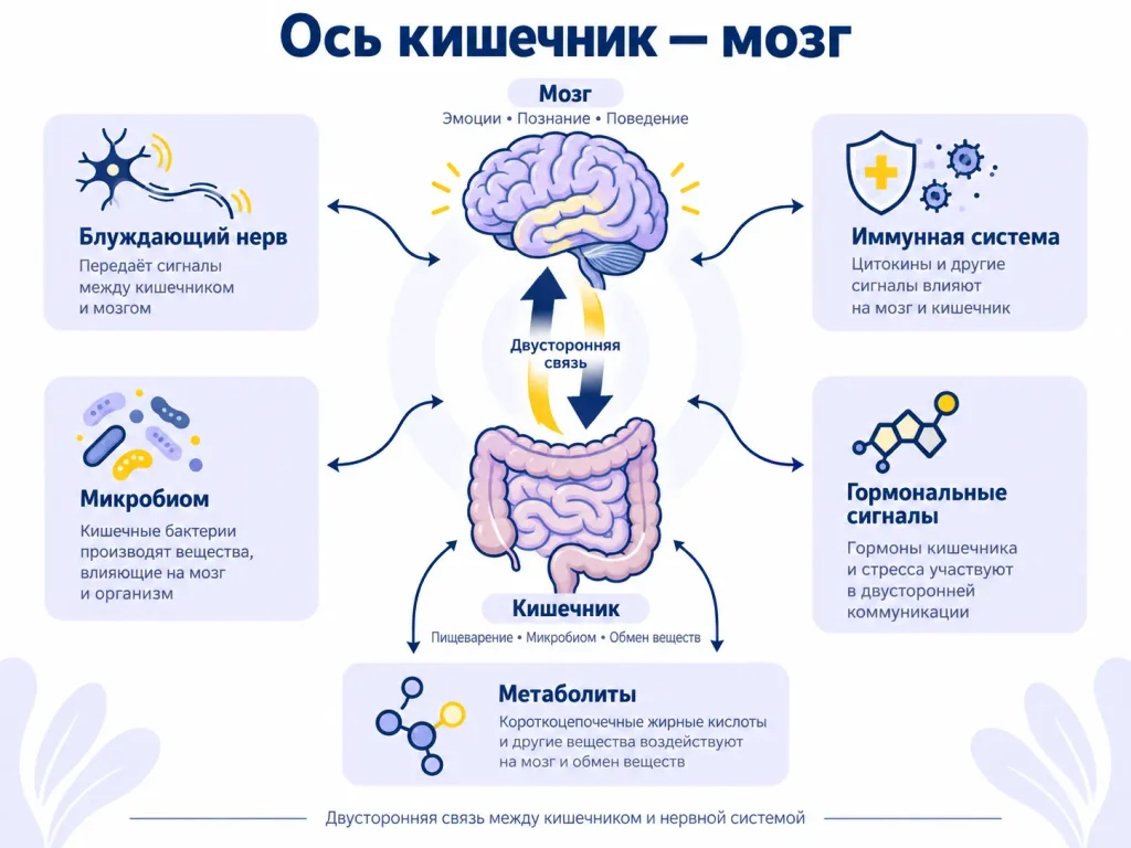 Ось кишечник и мозг - что это значит